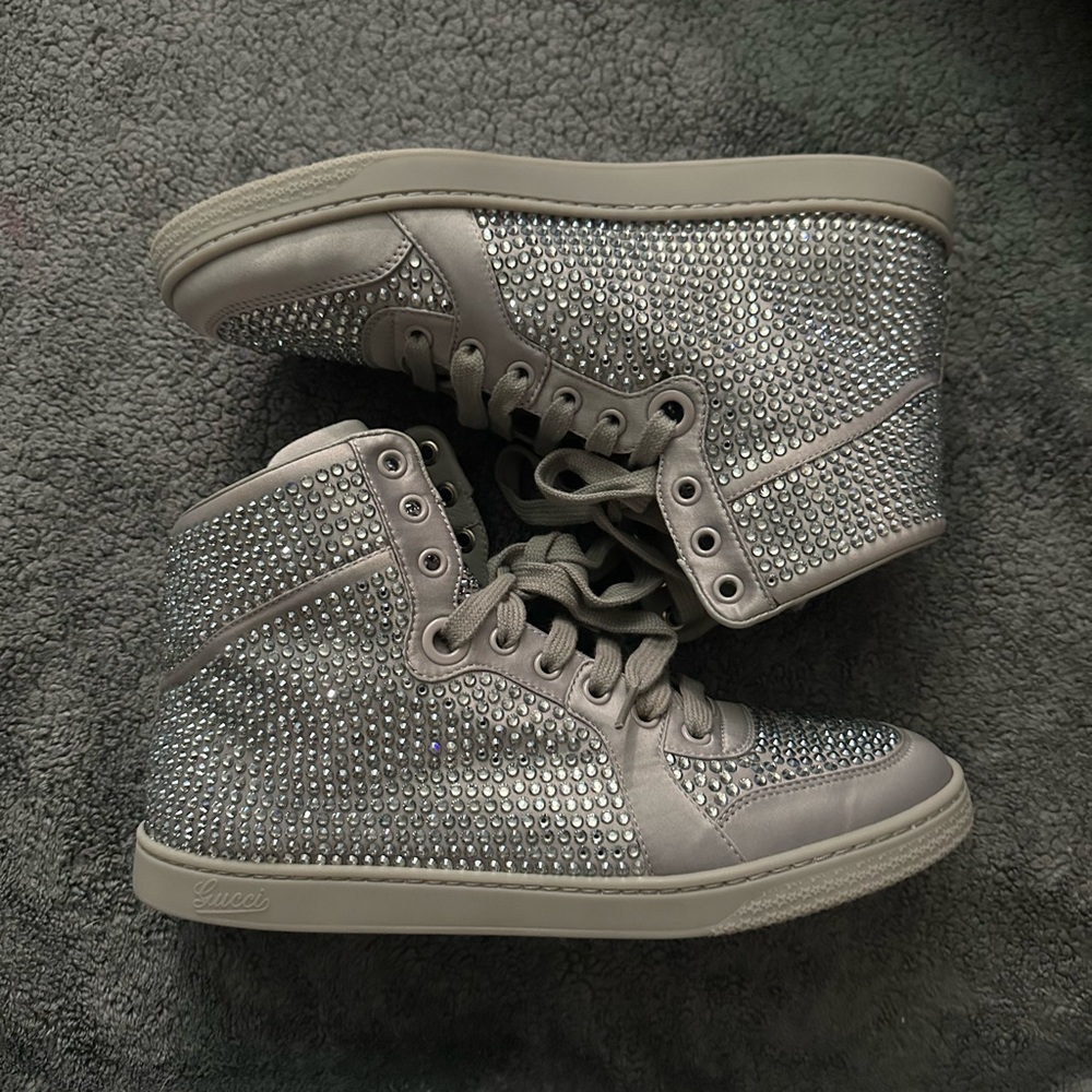 Gucci Crystal Coda Hi-Top in grey 38.5
